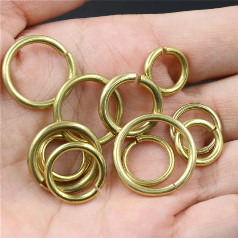 10pcs Solid brass Open O ring seam Round jump ring Garments shoes Leather craft bag Jewelry findings repair connectors