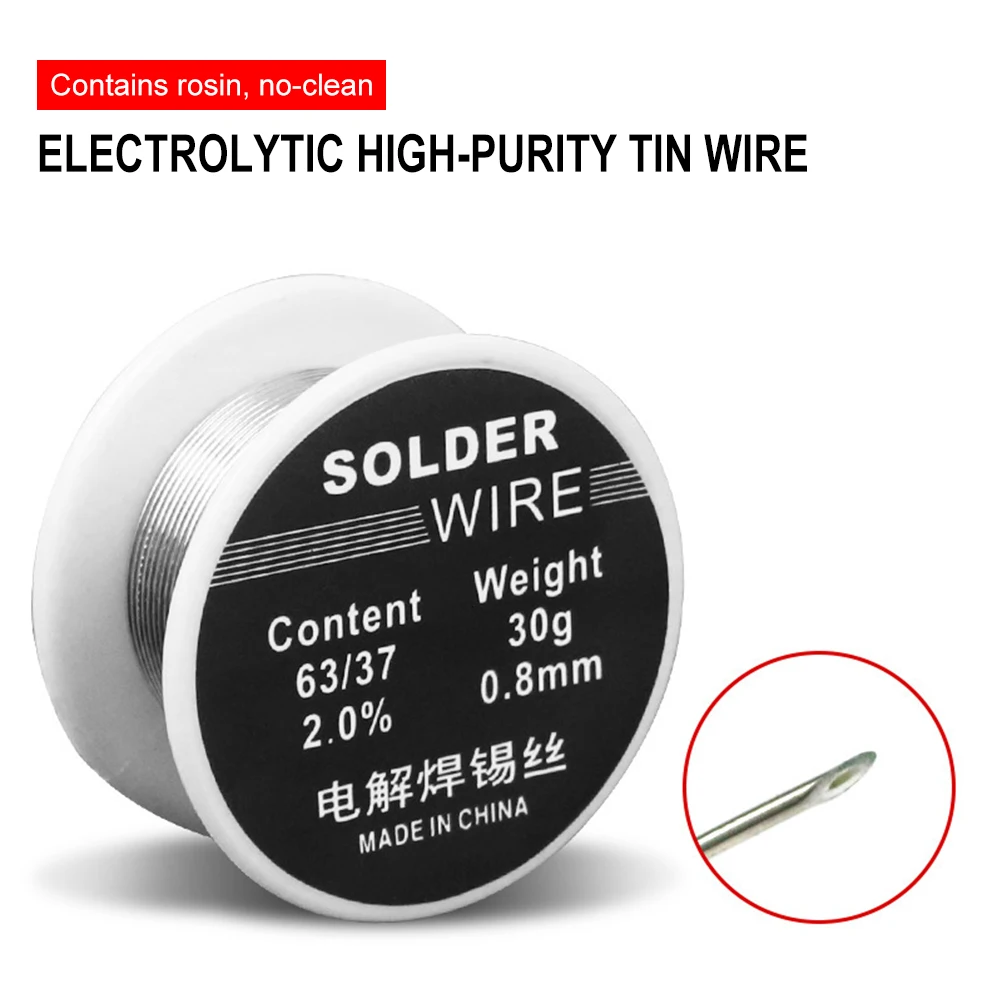 30g Welding Solder Wire High Purity Low Fusion Spot 0.8mm Rosin Soldering Wire Roll No-clean Tin BGA Welding