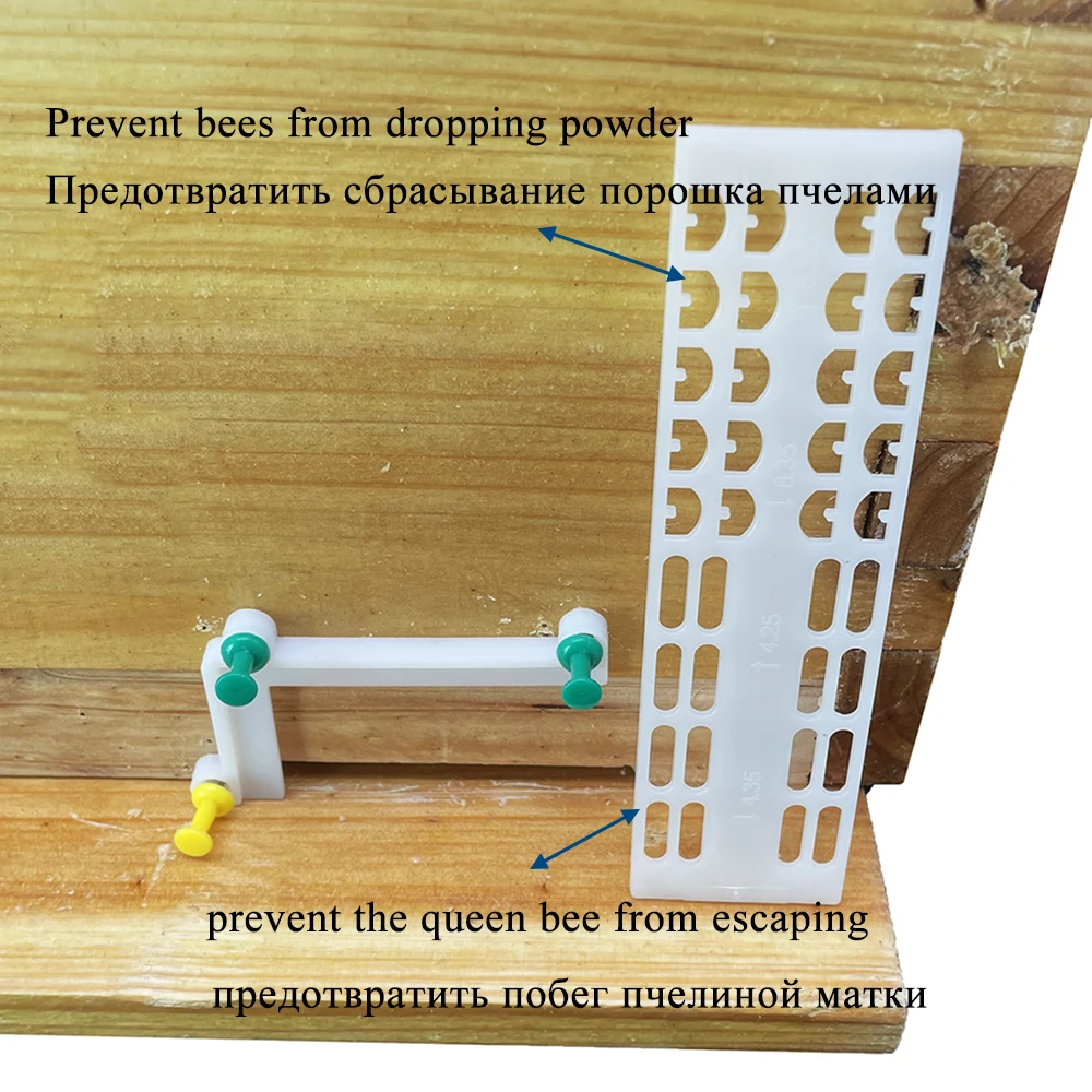 Profesjonalne narzędzia pszczelarskie miód włoski pszczoła królowa anty ucieczka Tablet gniazdo drzwi zapobiec upadku proszku z mocowaniem materiały