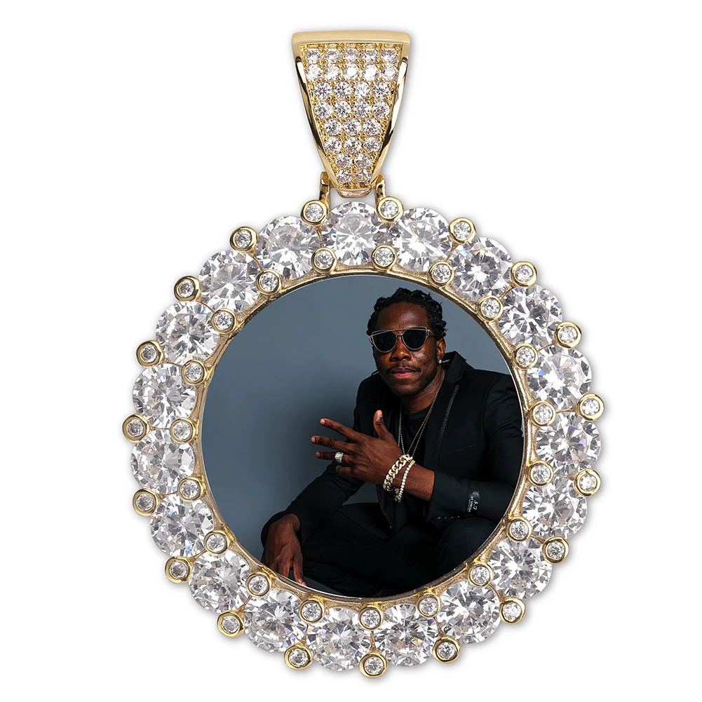 GUCY-Pendentif et collier à dos solide avec photo personnalisée, rondeur de tennis, bijoux Hip Hop pour hommes, JOCubic Zunderness, nouveau