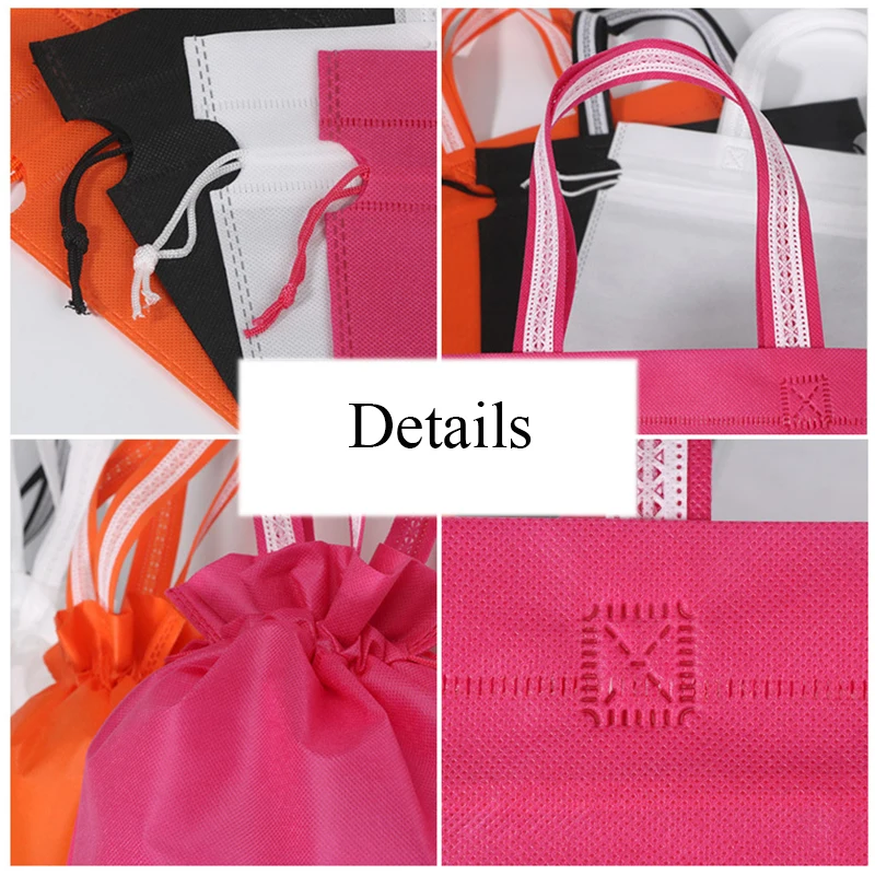 Bolsa de zapatos portátil de tela no tejida a prueba de polvo, bolsa ecológica de doble cordón, bolsas de compras deportivas, embalaje organizador