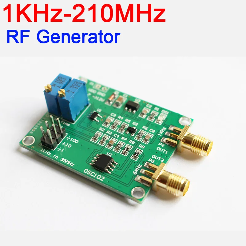 1KHz-210MHz Adjustable RF generator module FOR  FOR RF /Pulse signal /Clock signal generator