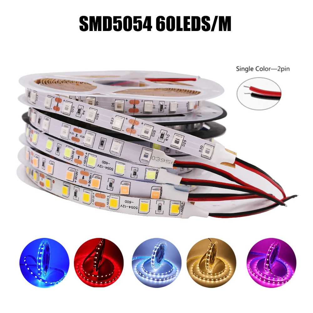 5M 5050 RGB Led Tape 12V 24V LED Strip Light 5054 5630 2835 Flexible Led Strip Waterproof Ribbon White/Warm White/Blue/Red/Pink