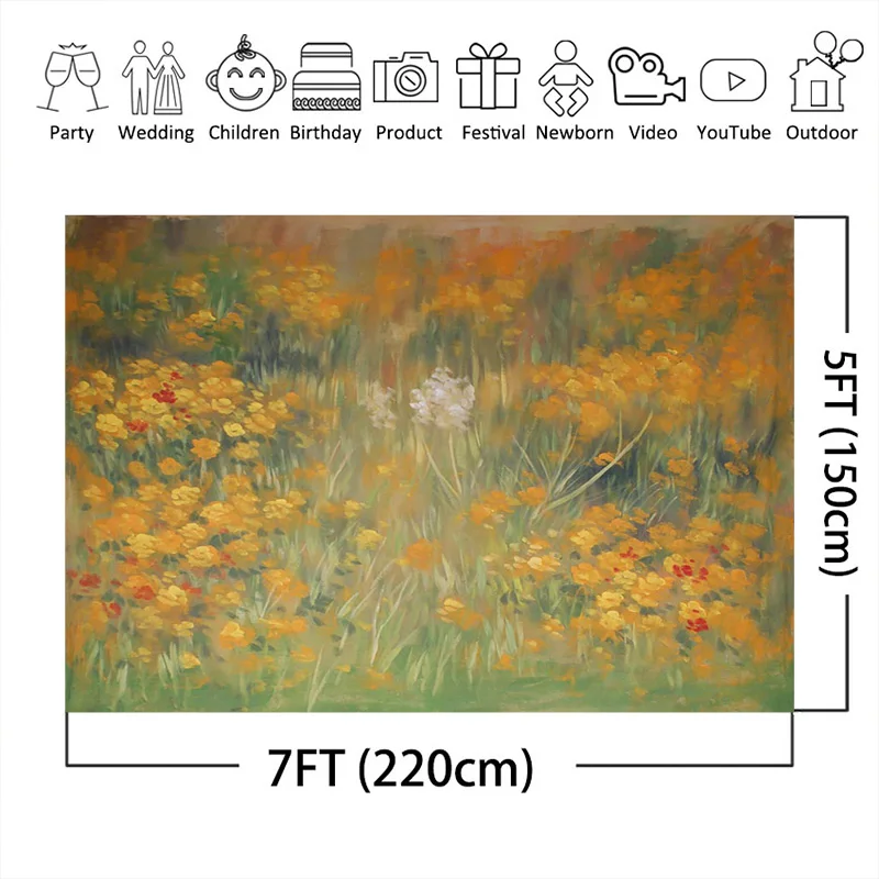 Vinyl Autumn Backdrop for Photography painting Scenery Flower Newborn artistic photos Photography background for Photo Studio