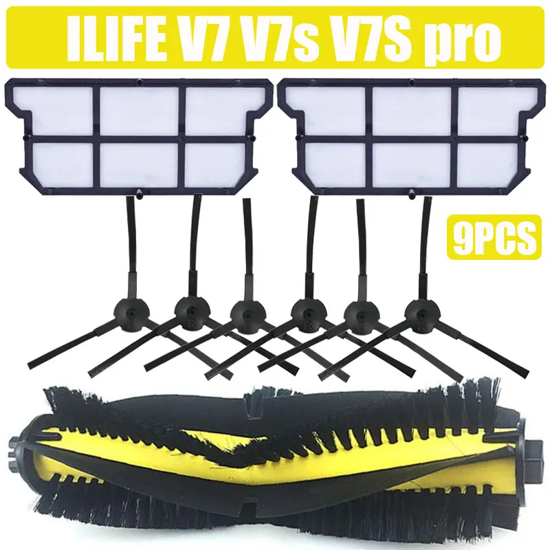 หลักแปรงแปรงด้านข้างHepa Filterป้องกันฝุ่นสำหรับILIFE V7 V7s V7S Proหุ่นยนต์เครื่องดูดฝุ่นเปลี่ยน