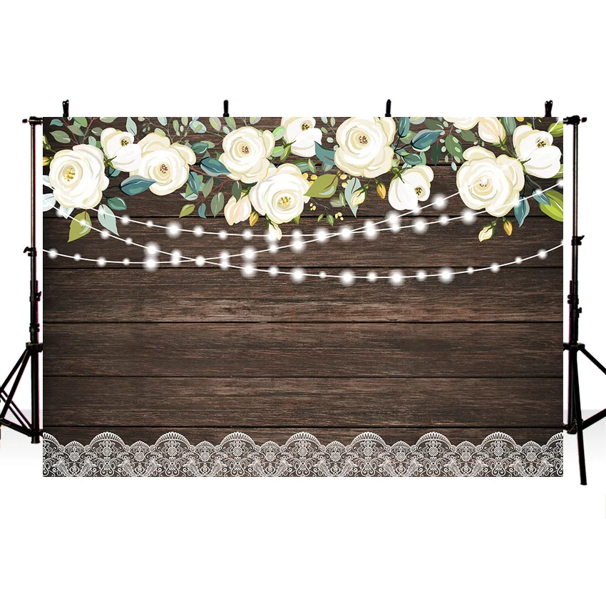 

Photo background studio Vintage Wooden board Tropical plants Flowers glitter photography backdrop wedding children photocall