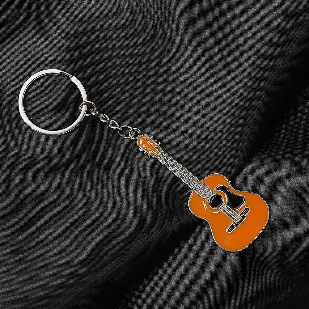 QIANBEI 2023 Men Women Classic Alloy Guitar Keychain Charms Jewelry Hot