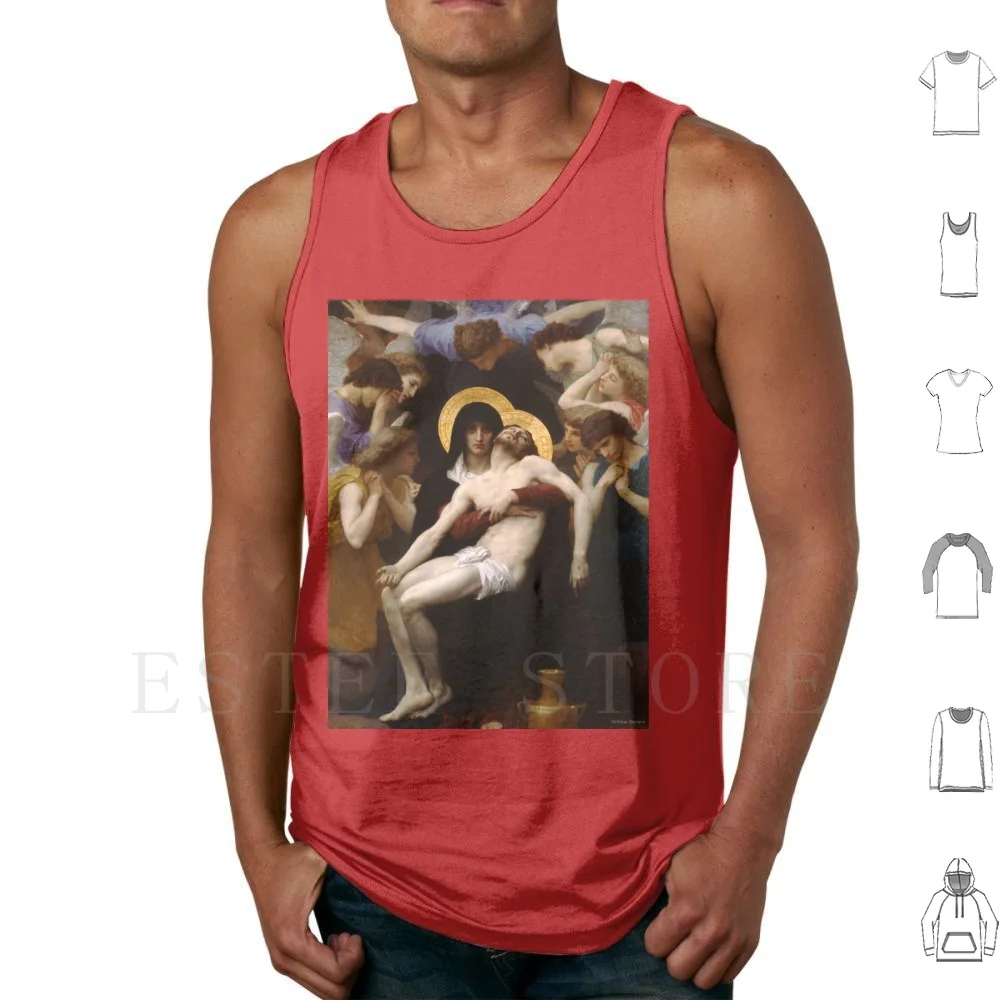 

Pieta Chiffon от William Adolphe Bouguereau (1825-1905) Майки Жилет без рукавов Иисус Христос Христианский Шифон Pieta