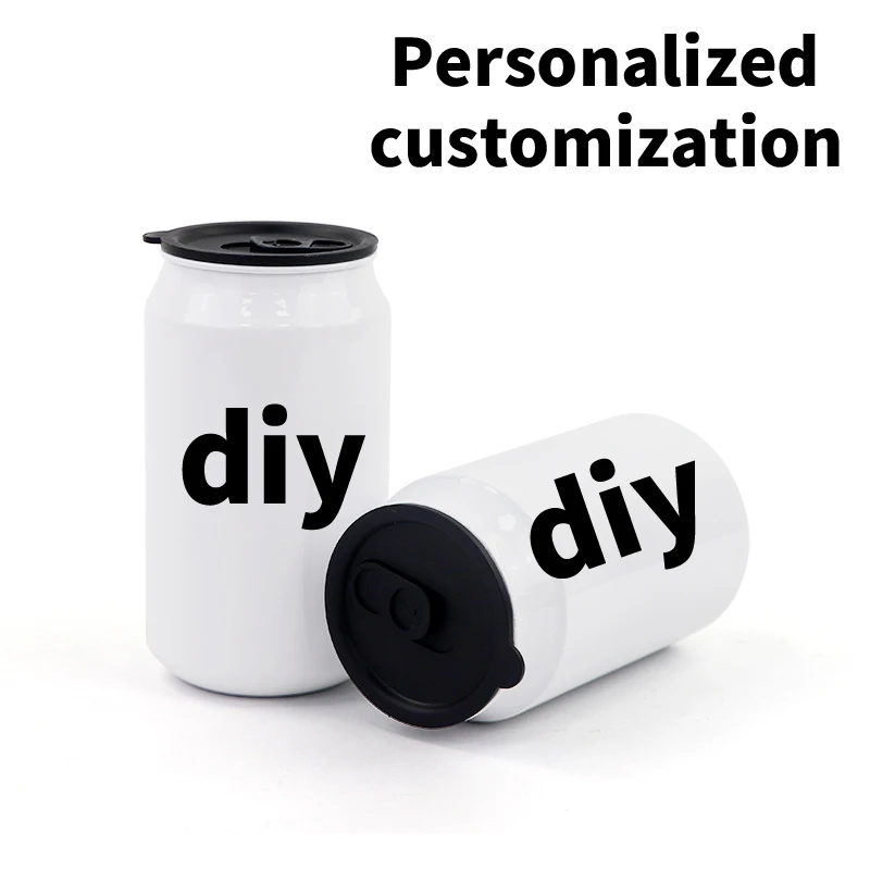 DIY Custom Print Photo Text Logo Name Images Cola Can Type Metal Aluminum Water Cup Bottle Personalized Gifts Push-pull Lid