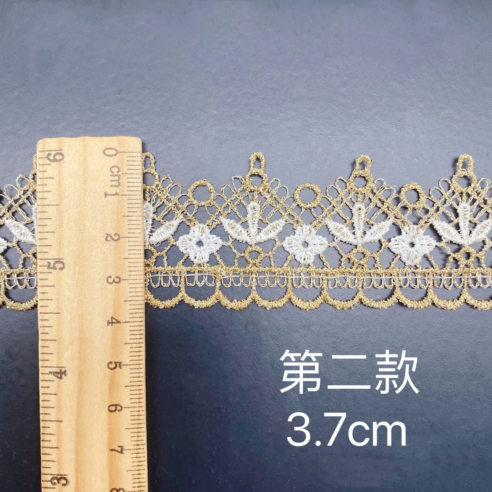 Embroidery Golden Thread Hollow Flower Lace Fabric Trim Ribbons DIY Sewing Handmade Garment Craft Materials
