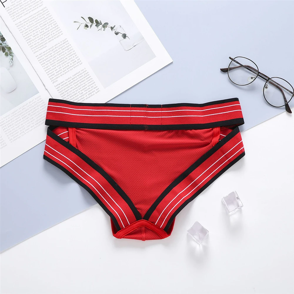 Brand Underwear Men\'s Buttocks Hollow Passion Sexy Briefs Breathable Comfortable Interest Gay Panties Male Thong Underpants