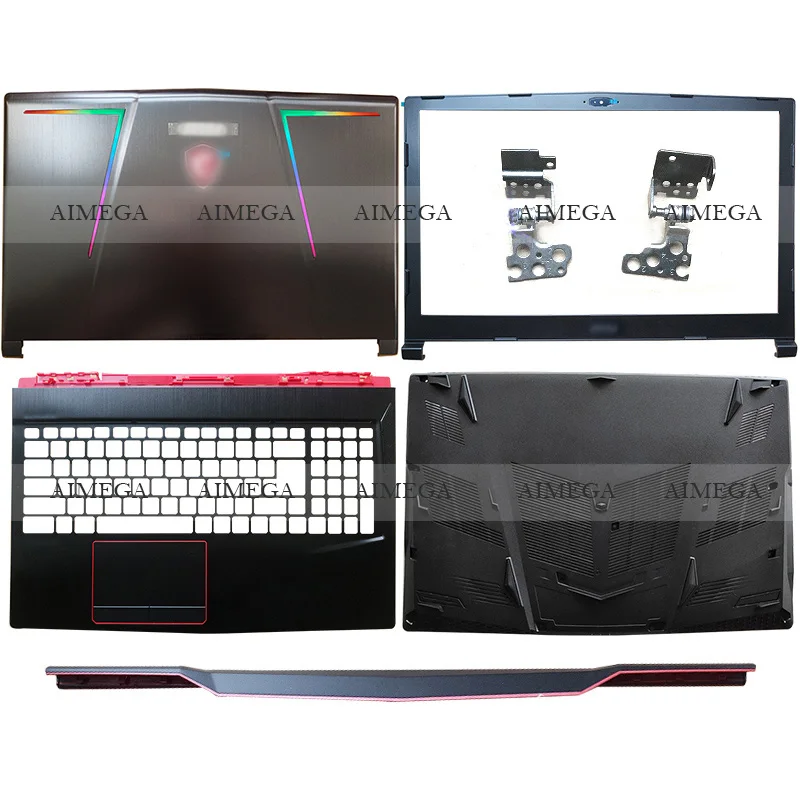 Laptop LCD Back Cover/Front Bezel/Hinges/Hinges Cover/Palmrest/Bottom Case For MSI GE63 GE63VR-7RT-7RE MS-16P1 MS-16P5 Lamp Slot