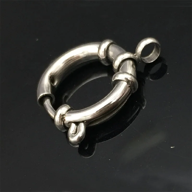 

10 pcs High Quality 316L stainless steel Spring Ring Clasps with hoop Silver tone Connection For Necklace Bracelet DIY hot sale