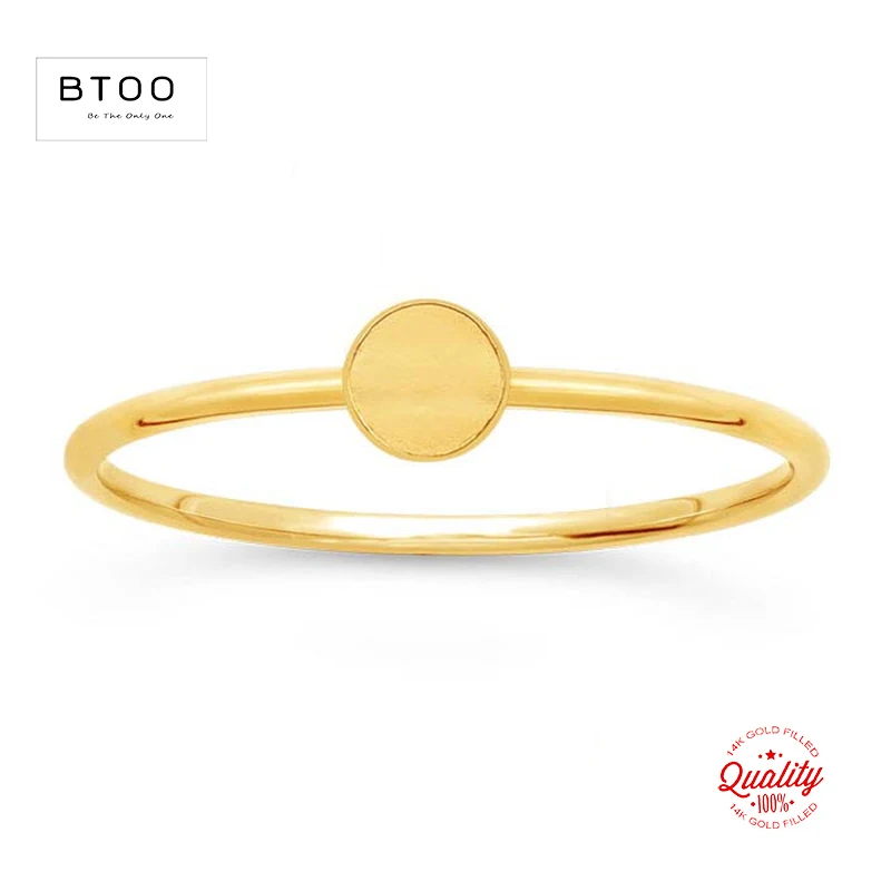 

14K Gold Filled 4mm Disc Stacking Ring Boho Minimalist Knuckle Ring Gold Jewelry Anillos Mujer Gold Accessories Rings for Women