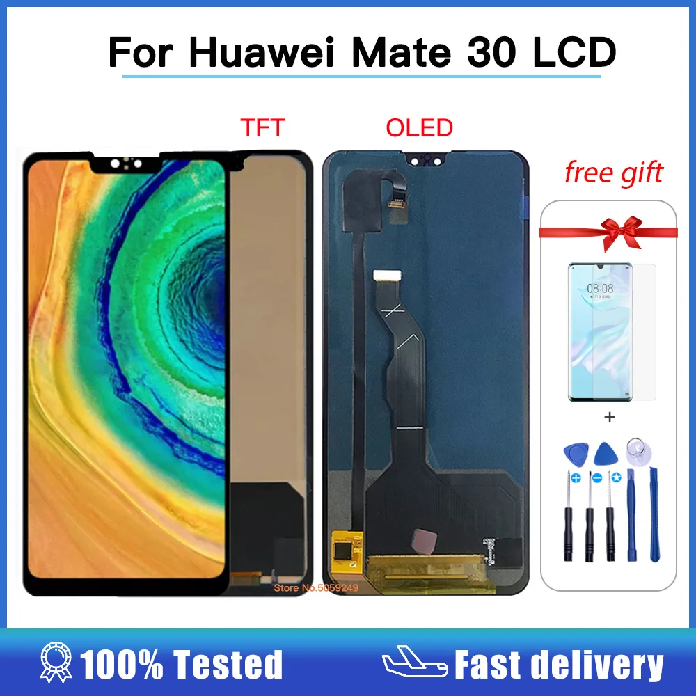 Ekran OLED dla Huawei Mate 30 wyświetlacz LCD wyświetlacz dotykowy Digitizer zgromadzenie dla Huawei Mate30 TAS-L09 TAS-L29 ekran 100% testowane