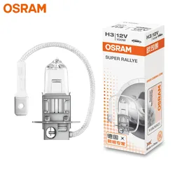OSRAM-lámpara antiniebla halógena para coche, Bombilla Original para faros delanteros, calidad OEM, H3, 12V, 100W, PK22s, 62201 Super Rollye, 3200K, 1 ud.