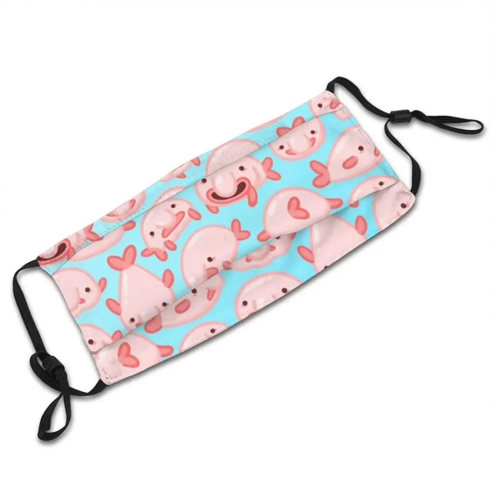 Padrão de blobfish lavável tendência personalizado pm2.5 filtro máscara blob peixes blobfish animais padrões padrão animal rosa bonito