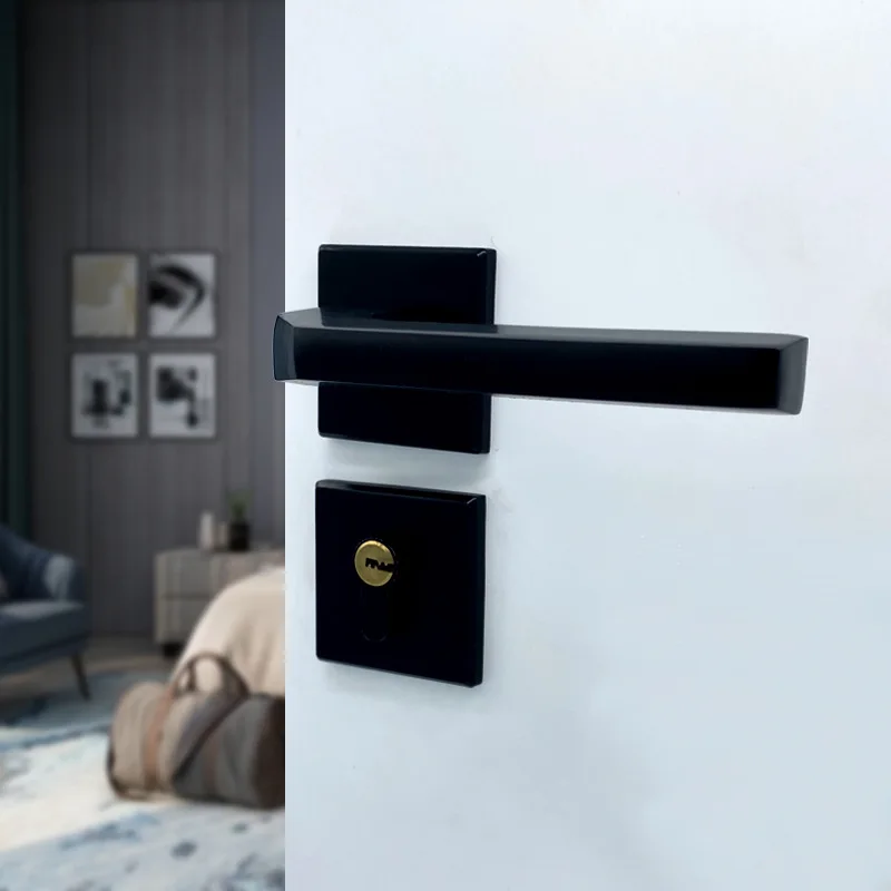 

Black Alumina Locks Indoor Silent Split Lock Wooden Door Bedroom Door Handle Lock