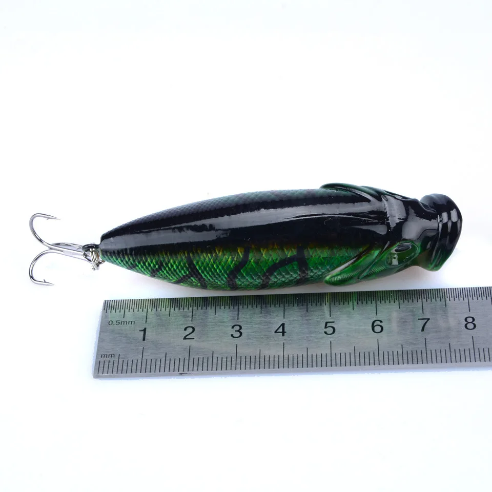 POETRYYI NEW 1Pcs 8cm 15g Popper Fishing Lures 3D Eyes Bait Crankbait Wobblers Isca Poper Pesca Japan fishing tackle