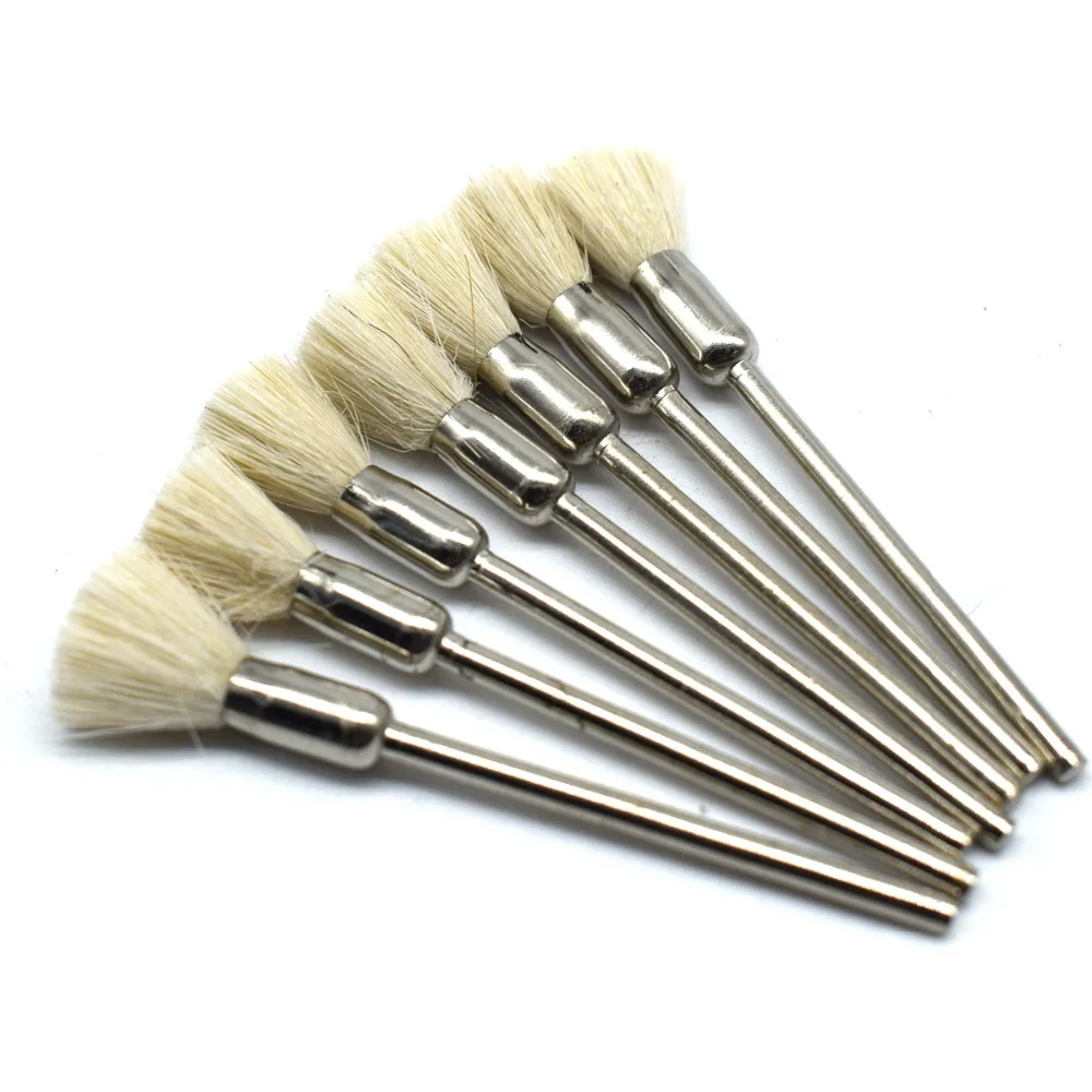 

100pcs Bristle Cup Mini Brushes with 2.35mm Shank Soft FOREDOM DREMEL Jewelry Rotary Tool