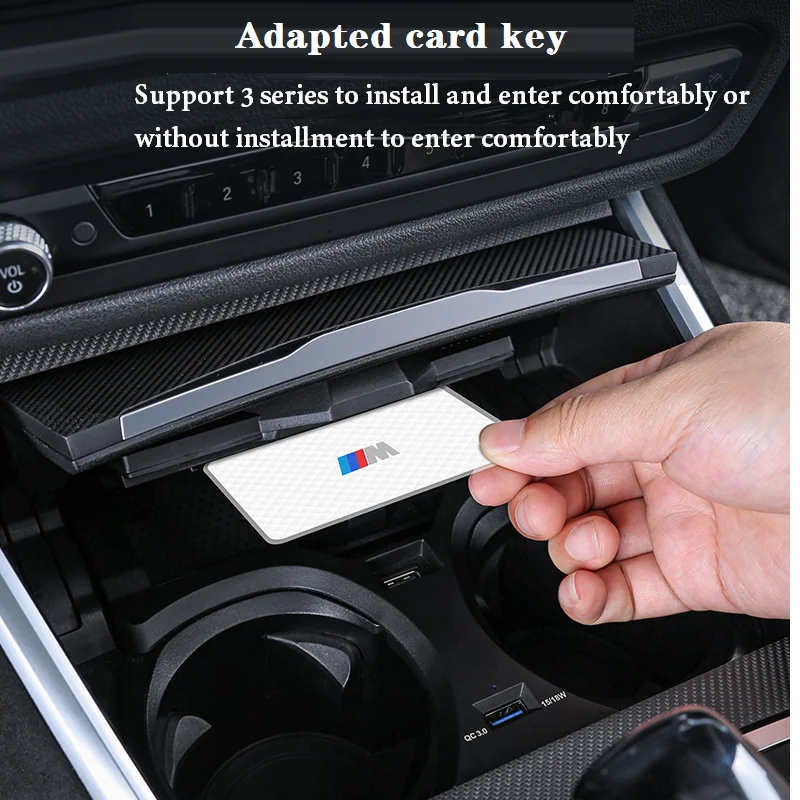 FOR BMW 3 Series G20 G28 4 Series With NFC Card Key Car Wireless Charger QC3.0 Fast Phone Charging Plate Accessories 2020 2021