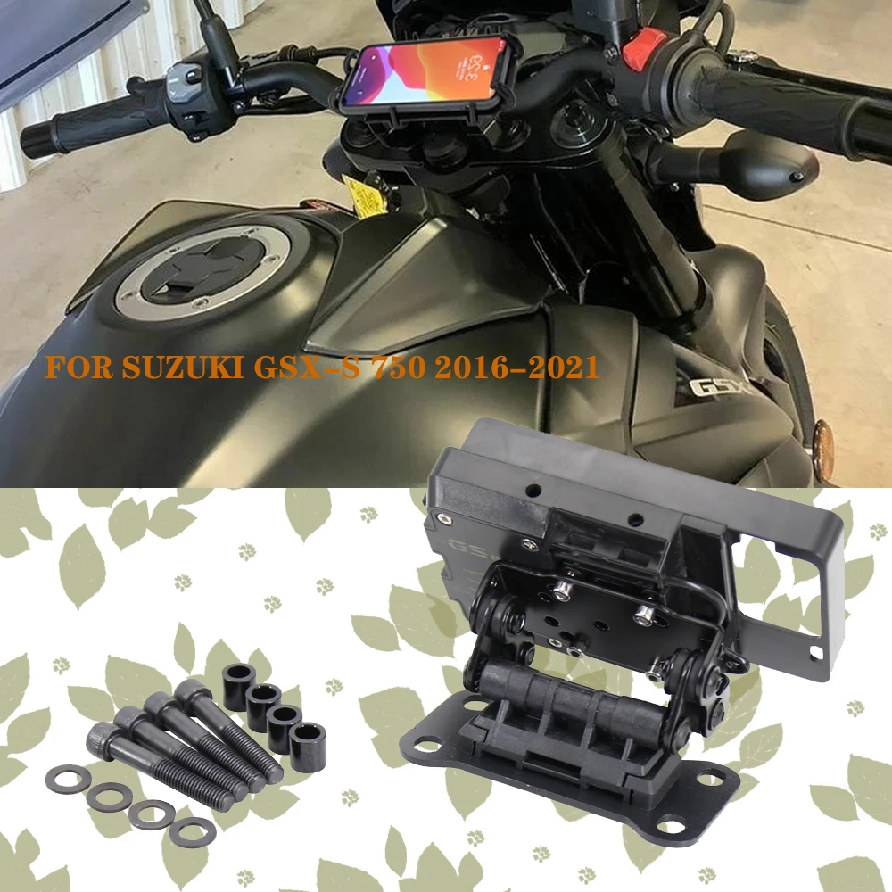 

Motorcycle Black Mobile Phone Holder GPS Stand Bracket GSX-S750 For Suzuki GSX-S 750 2016 2017 2018 2019 2020 2021