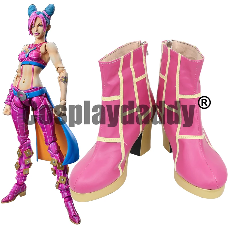 Jolyne Cosplay Shoes Stone Ocean Jolyne Cujoh Kujo Anime Manga Halloween Cosplay High Heels Bootie Shoes Boots C006