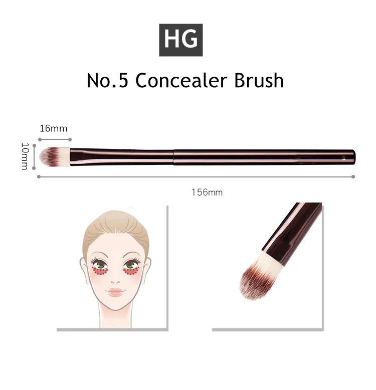 hourglass Concealer Makeup Brush No.5 - Metal Handle Dense Synthetic Corrector Cosmetics Beauty Tool