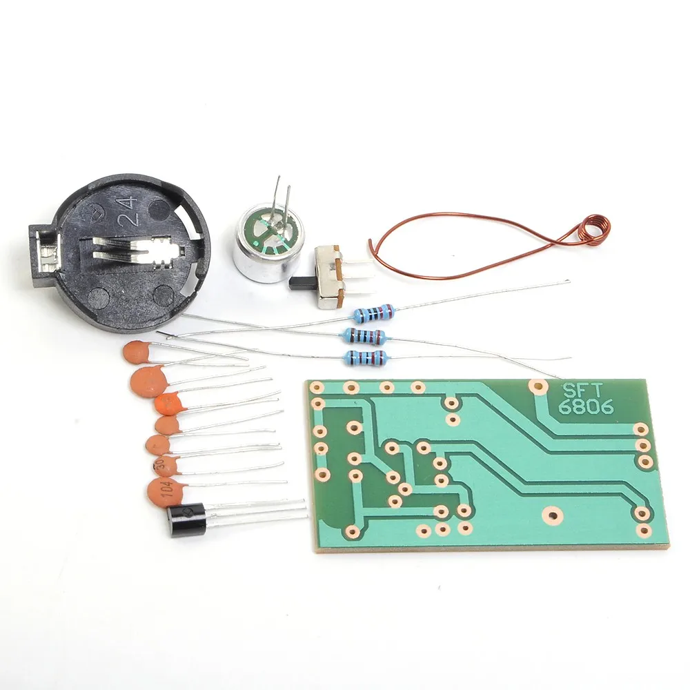 Fm Radio Zender Diy Kit Met Microfoon Verstelbare 88-108Mhz Draadloze Zender Dc 3V Diy Solderen Praktijk