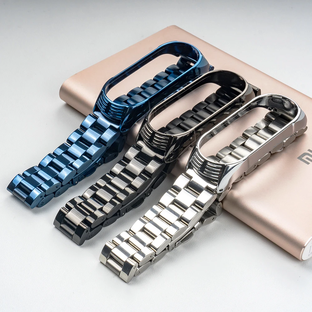 샤오미 미밴드 4 5 6 용 시계 스트랩, 미 밴드 3 용 금속 손목 스트랩, 미 밴드 6 용 액세서리