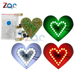 Heart Shape LED DIY Kit Heart Shape Lamp Kit DC 4V-6V Red White Blue Green Color for Soldering Kit Practice Learning Electronics