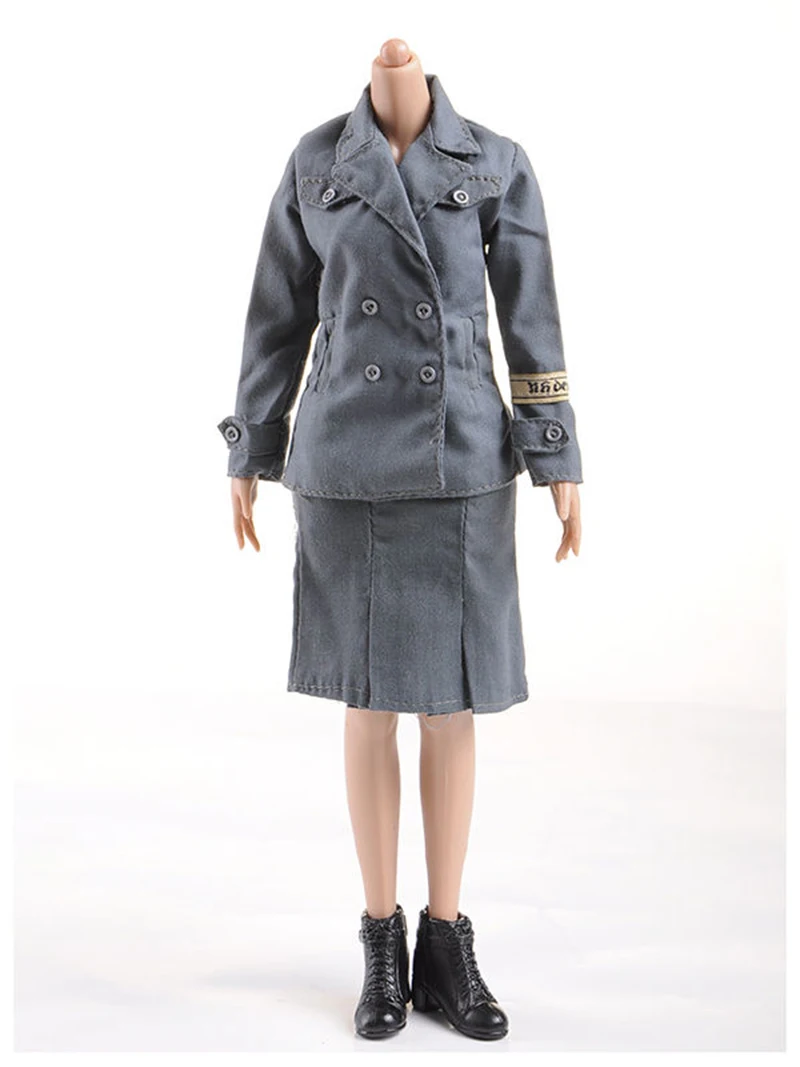 Historisches Uniform-Set im Maßstab 1/6, kurzer Rock, Kleidungsset, Hose, Kleidung, Modell für 12-Zoll-Frauen-Soldatenfigur. – Detail 1