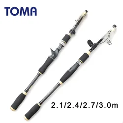 Casting Fishing Rod 2.1m 2.4m 2.7m 3.0m MH Hard Carbon Fiber Rods Spinning Fishing Telescopic Travel Fishing Rod Lure Tackle
