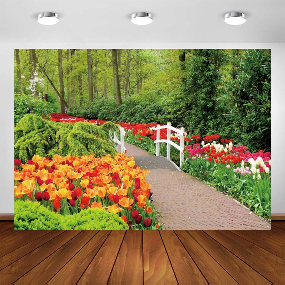 Yeele-خلفية للتصوير الفوتوغرافي في الربيع ، المناظر الطبيعية الطبيعية ، زهور الغابة ، الطوب ، الطريق ، الديكور ، استوديو الصور