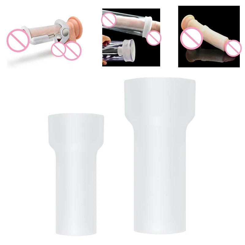 Glans Protector Cap for Penis Pump Silicone Sleeves for Penile Extender Enlargement Bigger Growth Clamping Kit Sex Toys Men