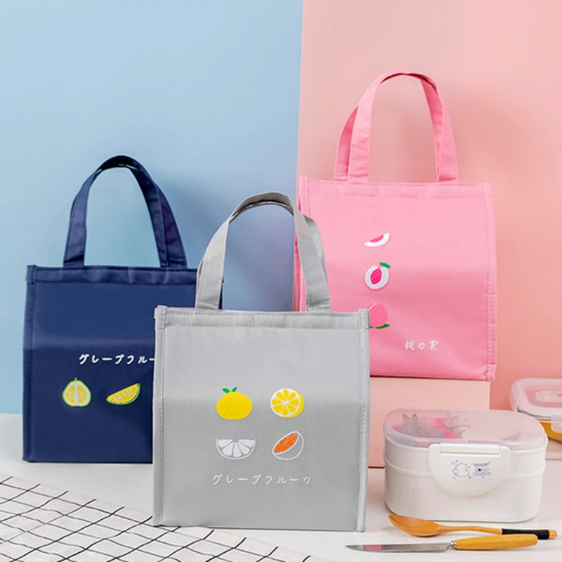

Cartoon Fruit Large Capacity Lunch Bags Portable Insulated Thermal Cooler Bento Lunch Box Tote Waterproof Picnic Storage Pouch