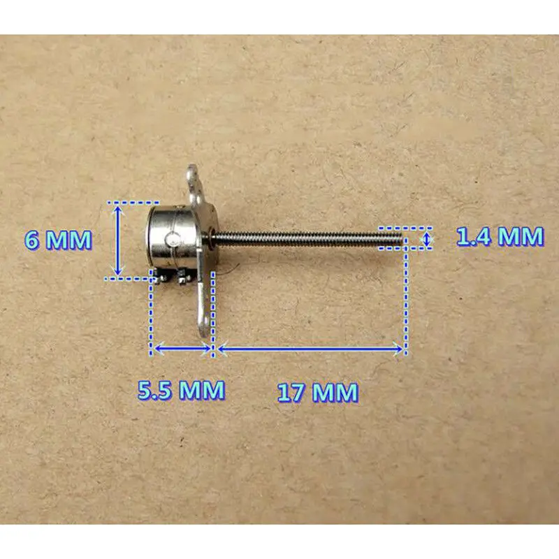 10PCS Mini 6mm Stepper Motor 2-phase 4-wire Micro Mini tiny Stepping 17mm Long Shaft  Linear Screw  Digital Camera Lens