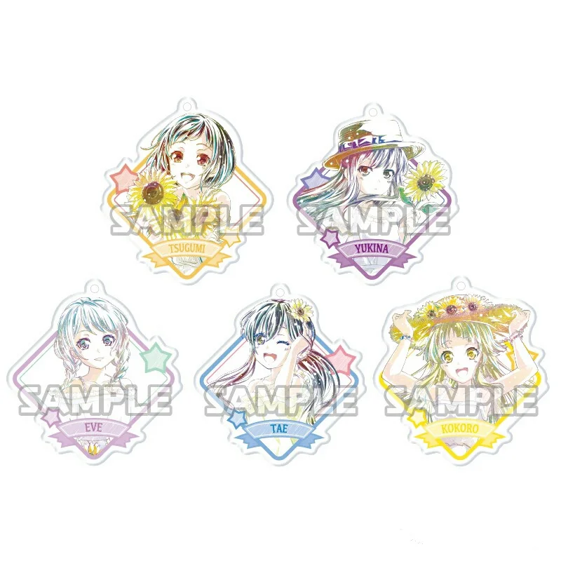 Bang Dream! Anime Sunflower Minato Yukina Tsurumaki Kokoro Tae Hanazono Wakamiya Eve Hazawa Tsugumi Acrylic Keychain