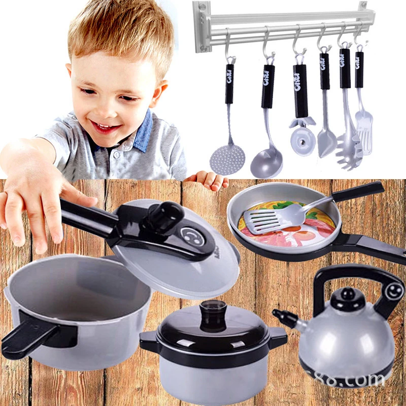 Children Mini Kitchen Toy Cookware Pot Pan Kids Pretend Cook Play Toy Simulation Kitchen Utensils Toys Children Gift