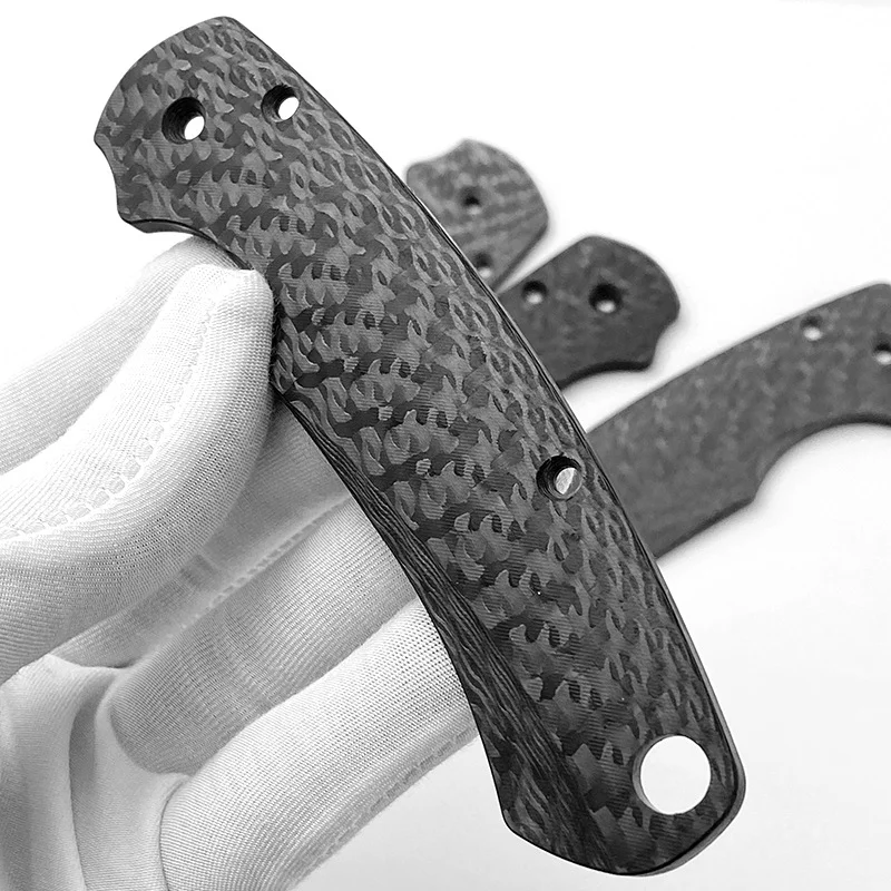 Imagem -04 - Carbon Fiber Knife Handle Grips Patch para Spyderco Paramilitar Para2 C81 Escalas de Aranha Faça Você Mesmo Peças de Reparo Completa 3k Par