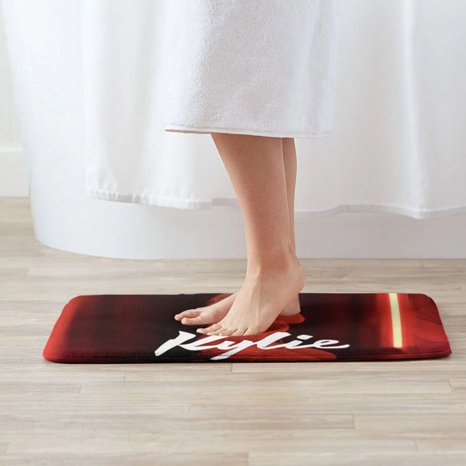 Kylie Red Entrance Door Mat Bath Mat Rug Koreans Korean Americans South Korea Seoul Kimchi Bulgogi Hangul Dmz Taekwondo Taekwon