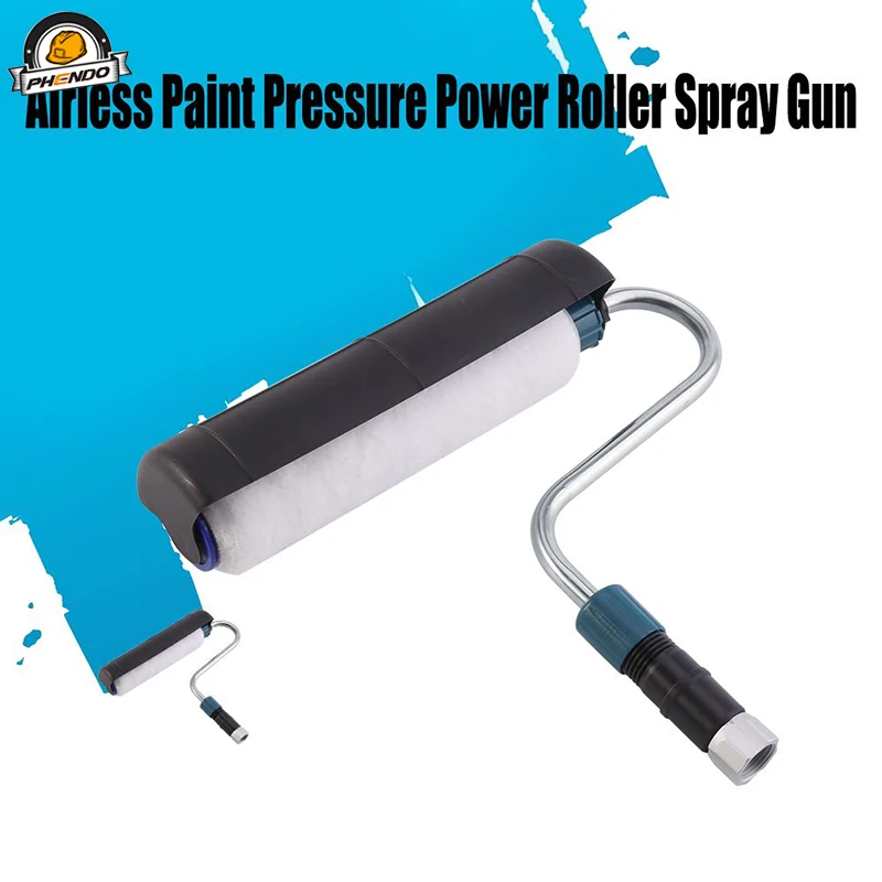 PHENDO Airless Paint Roller Inline Spray Gun with 30cm Spray Extension Pole Self-priming Roller Cover Power Paint Sprayer Set