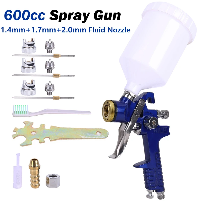 Air Spray Gun เครื่องฉีดน้ำแรงดันสูง HVLP 1.4/1.7/2.0มม.สีสเปรย์ปืนยานยนต์นิวเมติกเครื่องมือสำหรับรถยนต์ Professional Airbrush