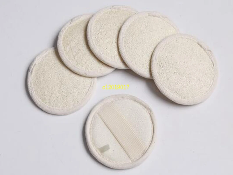 8*8cm Round Shape Natural Loofah Pad Back Pad Loofah Sponge Bath Shower Face Body Exfoliator Bath Pad