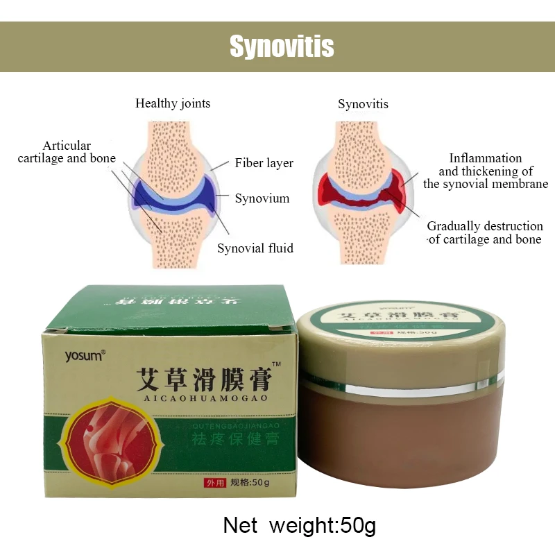 50g Wormwood Synovial Cream Knee Joint Pain Relief Ointment Relieves Rheumatism Arthritis Massage Medical Balm