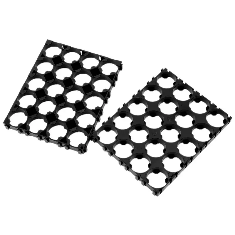 10x18650 bateria 4x5 célula espaçador irradiando escudo pacote prateleira de armazenamento plástico suporte de calor prateleira de armazenamento preto
