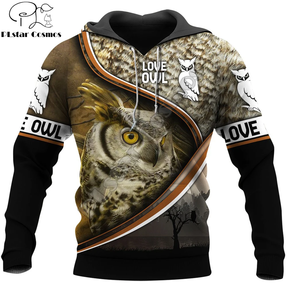 Animal Beautiful Owl 3D All Over Printed Autumn Men Hoodies Unisex Casual Pullover Zip Hoodie Streetwear sudadera hombre DW0504