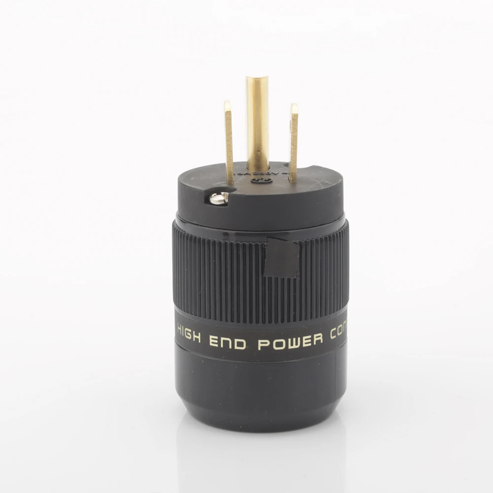 1 par de conectores de alimentación de EE. UU. Chapados en oro de alta calidad, cable de alimentación de CA y EE. UU., enchufe DIY