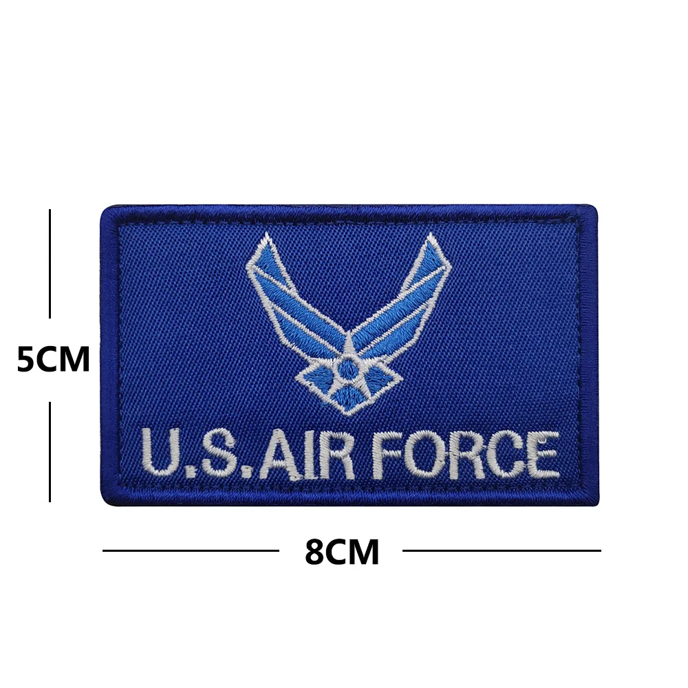 USAF Patches U.S. Airforce Uniform Helmet Tactical Vest Badge Embroidered US Military Armband Hook Fasterner Applique