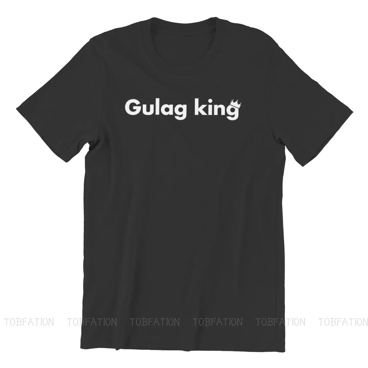 COD Black Ops Cold War Gulag King  Warzone Classic T Shirt for Men Anime Crewneck Cotton New Tops Tshirt